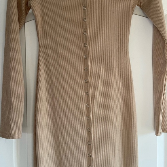 Et Clet Snap Button Front Ribbed Midi Dress - S - Picture 2 of 4